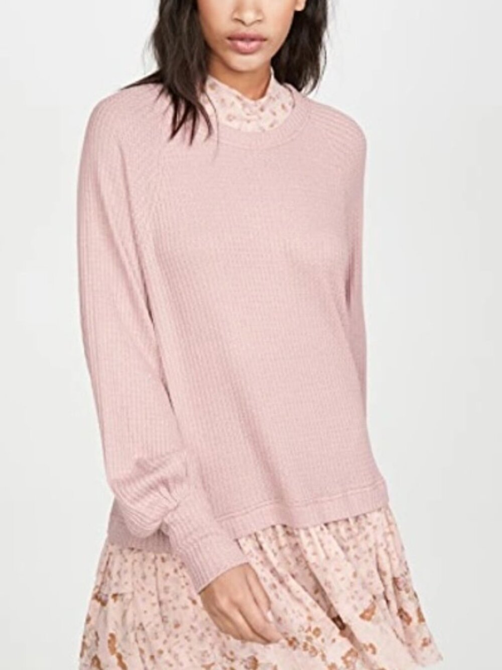 Free People Pink and Cream Layered Dress